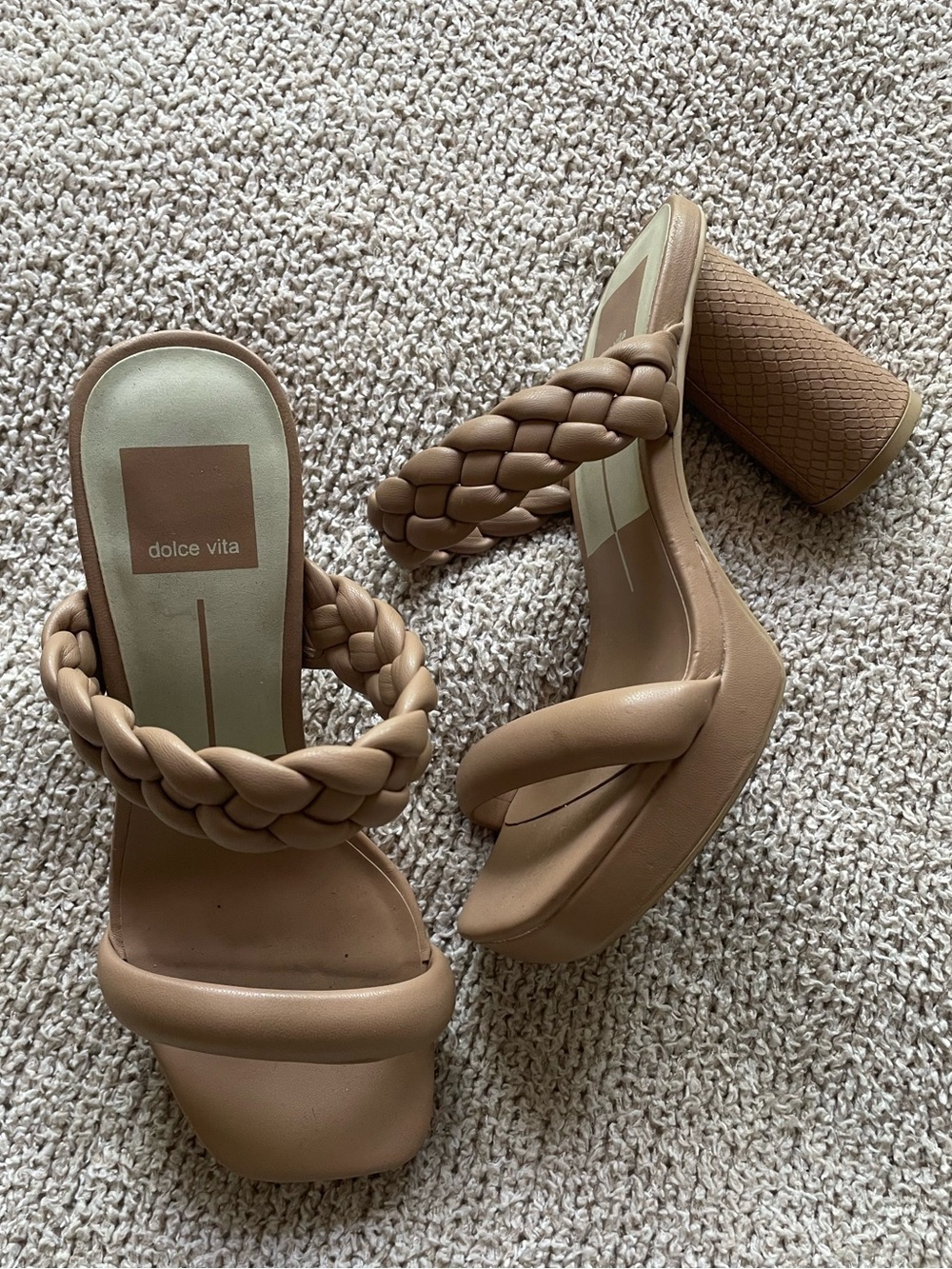 Dolce Vira Ashby Braided Double Strap Sandals Heels - size 6 - Picture 2 of 7